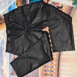 Black Leather Men's Pants